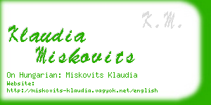 klaudia miskovits business card